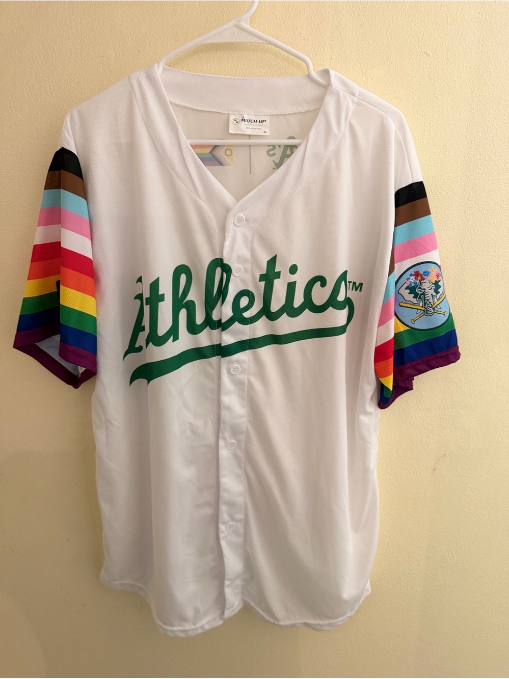 Athletics Pride Rainbow Sleeve Jersey - White